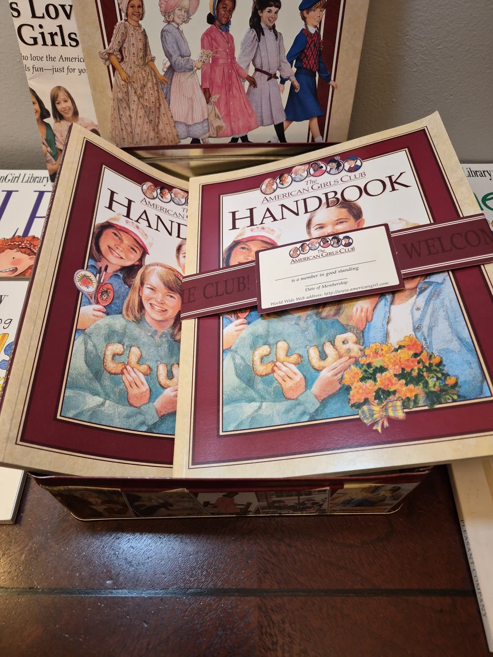 American‎ Girl Handbook & Storybook Set - Burgundy & Cream